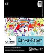 Canson Artist Foundation Series Canva-Paper Pad Primed for Oil or Acrylic Paints, Top Bound, 136 ...