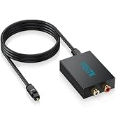YGiTK 192kHz DAC Digital to Analog Audio Converter with Digital Audio Optical Cable,SPDIF Toslink...