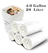 Small Garbage Bag, 4-6 Gallon (20L) Trash Bags, Wastebasket Bin Liners 100 Count Co...