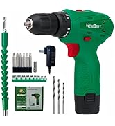 NEWBEAT Cordless Drill Set, 12V Power Drill Driver with Battery and Charger, 3/8" Keyless Chuck, ...