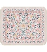 iCasso Aesthetic Small Floral Mouse Pad, Pink Mini Portable Travel Mousepad, Anti-Slip and Comfor...