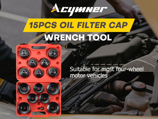 15PCS Oil Filter Cap Wrench Tool