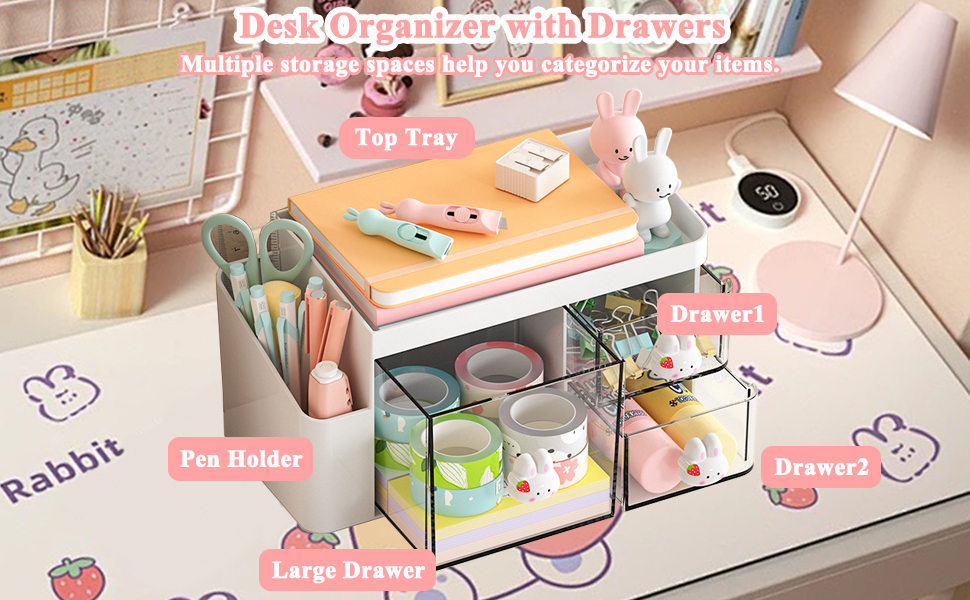 drawer cute organizers organization supplies decor women small aesthetic kawaii mini stuff plastic