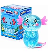 Axolotl Squishy Stress Ball, Soft TPR Slow Rising Squeeze Toy, Cute Axolotl Fidget Toy for Stress...