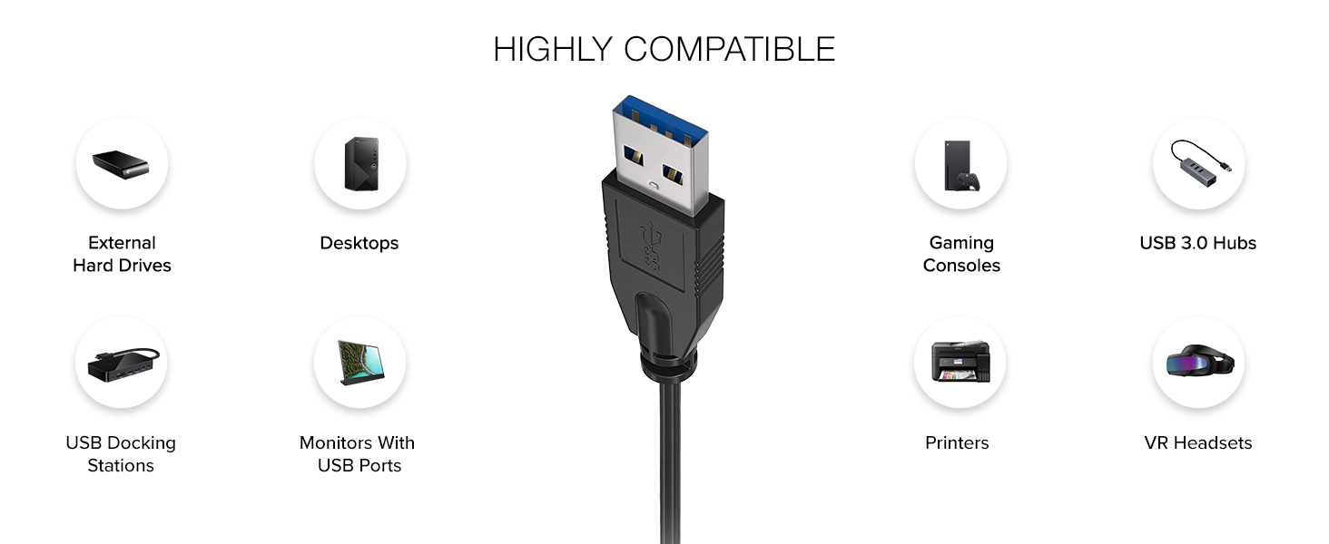 3.0 Type A to Type A Cable Male to Male