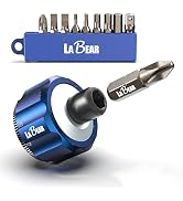 LABEAR Mini Magnetic Finger Ratchet Wrench Set, 1/4 Inch Drive S2 Bits | Lightweight aluminum bod...