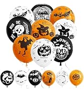 Halloween Balloons, 60Pcs 12Inch Halloween Decorations Balloons Latex Printed Balloon with Ghosts...