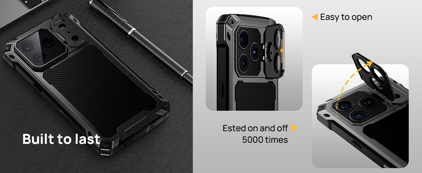 iphone 17 pro metal case heavy duty shockproof rugged protective with glass screen protector