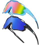 CMBJJU 2PCS Kids Sunglasses,Baseball Sunglasses for 8-14 Boys Girls,UV400 Sports Sunglass for Cyc...