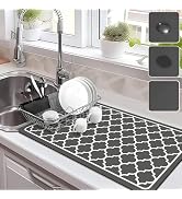 Dish Drying Mat for Kitchen Counter Super Absorbent Drying Mat Hide Stain Dish Mat Drying Kitchen...
