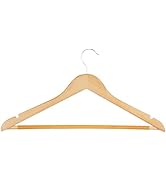 Honey-Can-Do Sturdy Maple Wood Hangers – Non-Slip Grooved Bar, Perfect for Shirts and Suits, Dura...