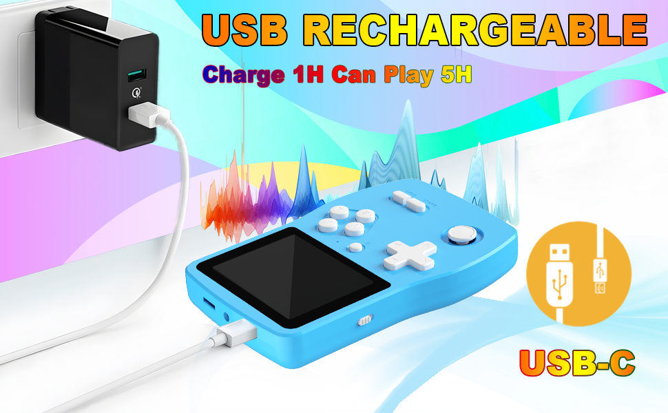 Hand held Video Game Player for Kids - Toys for Age 8-13 With Rechargeable Battery
