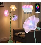 Vintage 3 Heads Flower Floor Lamp for Living Room, Smart Modern Floor Lamp | RGBICW 16 Million Co...