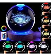 3D Galaxy Crystal Ball lamp 16 Colors Changing Planet Crystal Lamp with Wooden Base&Remote Contro...