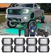 MICTUNING C3 Extensible RGBW Rock Lights - 8 Pods Wireless Control Multi-Color Neon Underglow Lig...