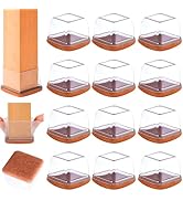 16PCS Extra Large Chair Leg Floor Protectors, Felt Furniture Pads for Hardwood Floors, Square Cle...