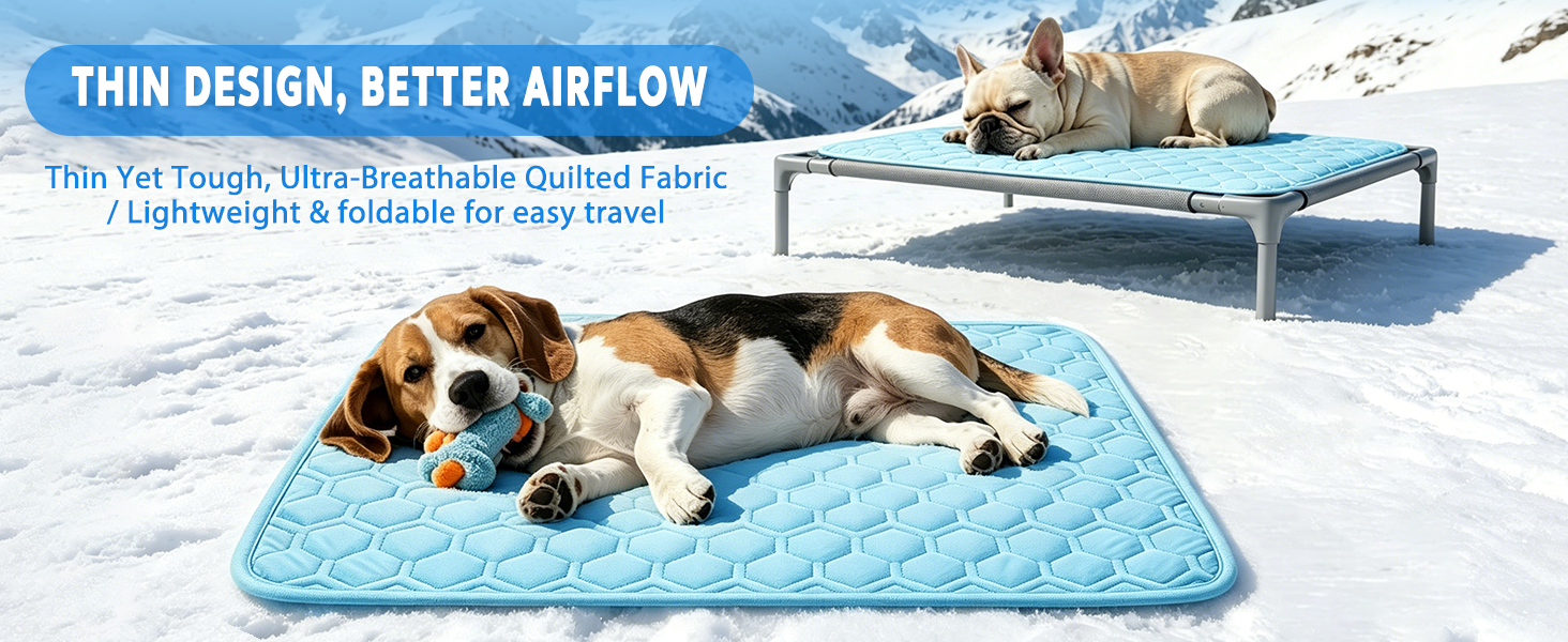Cooling pad for dogs adopts breathable soft fabric for all day cozy pet rest