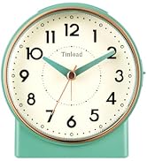 Tinload 4.3" Retro Analog Alarm Clock, Vintage Decor, No Ticking Silent, Easy to Set, Gradual Ris...