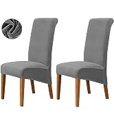Deisy Dee Stretch XL/Oversized Extra Large Velvet Dining Room Chair Covers for Kitchen Dining,Rem...