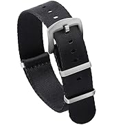 watchdives Nylon Watch Band 18mm 20mm 22mm Multicolor Replacement Watch Straps for Men Women (Bla...