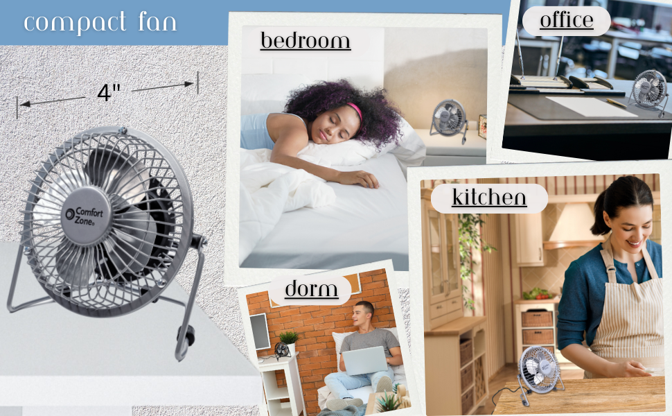 4 inch portable fan is great for the office break room kitchen living room bedroom workshop den