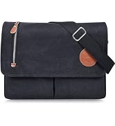 CAAORDKSO Vintage Canvas Satchel Messenger Bag for Men Women Small Crossbody Bag Travel Shoulder ...