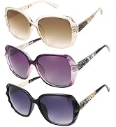DragonflyDreams 4 Pcs Women Large Sunglasses, UV 400 Glasses Oversized Classic Trend Ladies Sungl...