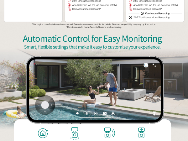 Arlo Essential Outdoor Pan Tilt Zoom Security Camera 2K