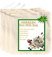 Nut Milk Bag,Cheese Cloths Bag for Straining,Unbleached Cotton Reusable Ultra-dense Cheesecloth S...