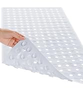 Yimobra Bathtub Shower Mat, Long Non Slip Bath Mats for Tub with Drain Hole and Suction Cups, Sof...