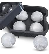 Housewares Solutions Froz Ice Ball Maker – Novelty Food-Grade Silicone Ice Mold Tray With 4 X 4.5...