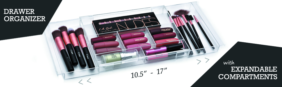 cosmetics drawer organizer expandable adjustable size
