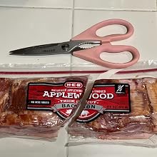 cutting meat packages