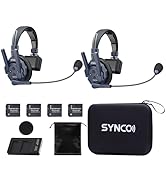 SYNCO XTALK Master 2 Users Wireless Intercom Headset System, 500m/1640ft Range ENC 2.0 Noise Redu...