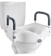 VEVOR Raised Toilet Seat with Arms, 300 lbs Load Capacity, 5-Inch Lift Height, Widened Commode El...
