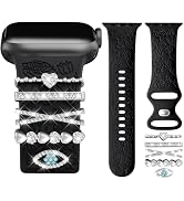 DaQin Flower Engraved Band Compatible with Apple Watch Bands for Women 40mm 38mm 41mm 42mm, Soft ...