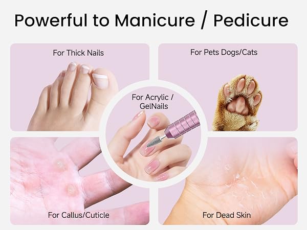 effortlessly remove acrylic nails, dip powder, poly gel, hard gel, and thick toenails.