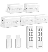 SURAIELEC Wireless Remote Control Outlet Switch Kit - 5 Outlets + 2 Remotes, 15 AMP, 100FT Long R...
