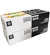 Gallon Slider Storage Bags- 100 Count, Featuring Expandable Bottom, Zero BPA, Microwave-Safe(4 bo...