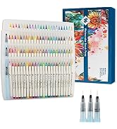 MAIKEDEPOT Watercolor Brush Pens Set of 96 Premium Colors - Real Brush Tips - No Mess Storage Cas...