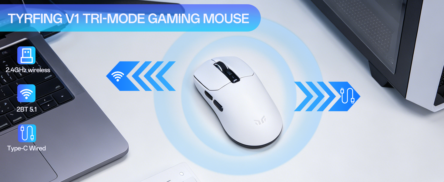Tri-mode gaming mouse