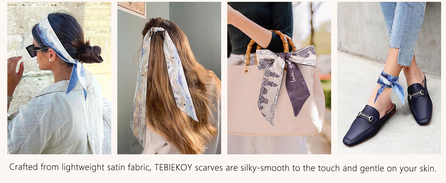 Crafted from lightweight satin fabric, TEBlEKOY scarves are sliky-smooth to thetouch on your skin.