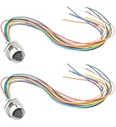 Hamadap M12 12 Pin Straight Female Aviation Sensor Connector Cable 0.2M, 12mm Industrial Circular...