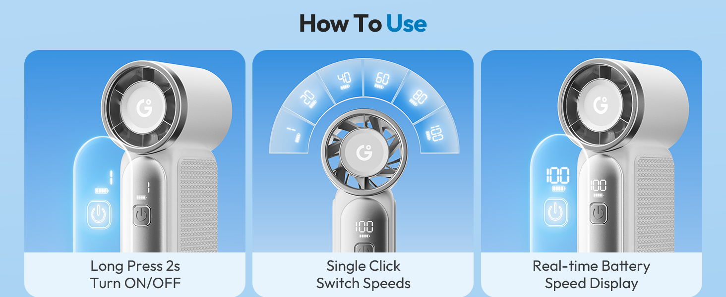 Gaiatop Portable Handheld Mini Fan
