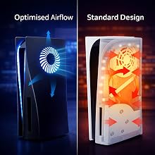 PS5 faceplate comparison showing improved airflow design versus standard faceplate 1