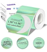 Joatuxul 2 Inch Round Holographic Thermal Labels, Compatible with T50M Pro/M110/M100/M220 and Oth...