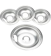 Drip Pan Electric Stove Burner Covers for Whirlpool W10278125 W10196405 W10196406, 4 Pack (3) 6" ...