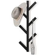 RRG Vertical Coat Rack Wall Mounted 16 Inch, Metal Vertical Hat Rack for Wall, Modern Wall Coat T...