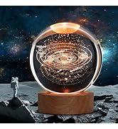 JANARARY Large 3D Solar System Crystal Ball, Crystal Lamp 16 Color Changing Night Light with Remo...