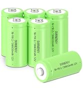 DURNERGY 6Pcs 2/3AA Batteries NIMH Rechargeable Battery 1.2V 650mah Button-Top Battery for Solar ...